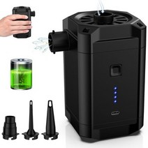Electric Air Pump Portable 와이어less Air Pump Inflatable Mattress Pump Campboat Inflator & Fan Tank Pu, 3.7V, Black
