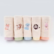 동물친구 이름자수 고리수건 5SET, 5장, 골고루 랜덤발송