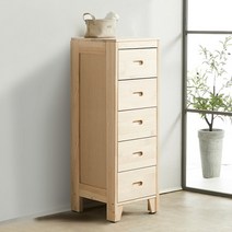 [에보니아] 착불_ 에셔 뉴송원목 틈새 5단서랍장, 색상:기본형