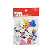 [수기네오피스] 꾸미기스티커.팬시스티커.EVA스티커.반짝이스티커 모양선택, 1봉, EVA스티커 반짝이-하트