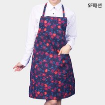 네이비플라워 목걸이형 앞치마 유니폼 집들이 집밥, 곤색꽃(sfae258)