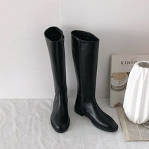 3cm 둥근코 지퍼 통굽 발편한 롱부츠