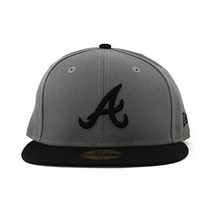 (뉴에라) 59 FIFTY 애틀랜타 브레이브스【MLB TEAM-BASIC FITTED CAP】NEW ERA ATLANTA BRAVES 5950 모자 그레이블랙 [병행수입품]