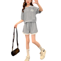 도오빠 주니어 상하복세트 반팔 티셔츠 카라티 크롭 3부 반바지 허리밴딩 와이드팬츠 트레이닝복 츄리닝 여아상하세트 120~170