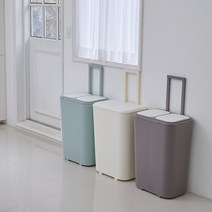 보담 다용도 대용량 이동식 재활용 가정용 분리수거함 60리터, 아이보리
