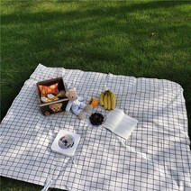 빈티지 리틀 프레쉬 플라워 소녀 하트 코튼 린넨 피크닉 천 사진 소품, 90x150cm, 화이트 체크