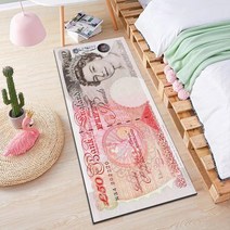 더플로우 부자가 되고 싶어요 현관 발매트 달러 유로 파운드 침실 침대 옆 달러 카펫, 50x120cm, £ 50