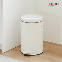 한샘 심플 빈티지 페달 휴지통 12L 크림화이트, 01.한샘 빈티지 페달휴지통12L(크림화이트)