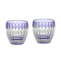 [내일 락 토일 · 공휴일 대응] 황실 어용품 일본제 카가미 크리스탈 (KAGAMI) 전통 공예사 나베야 쇼작 에도 키리코 국화 페어 글라스 냉주배 구이 삼목 80ml 품 세축 고희 희수 졸수