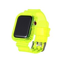 케이스 + 애플 시계 밴드용 스트랩 윤기 40mm 44mm 42mm 38mm 액세서리 실리콘 투명 팔찌 iwatch 5 4 3 6 se 케이스