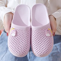 ZZJJC 슬리퍼 여백줄공 비치화 샌들 패션 플랫 통기성 홈 밀링신발