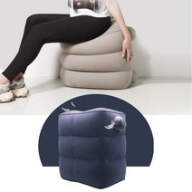 휴대용 여행 사무실 에어 발쿠션 다용도 펌프식 발받침대, 그레이ㅡ3단