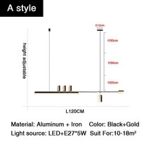 레스토랑 샹들리에 조명 럭셔리한 롱 스트립 북유럽 스타일 한 단어 램프 바, A style L120CM, Neutral light