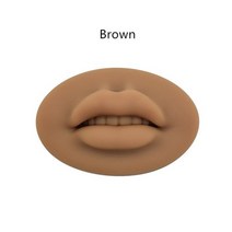 반영구화장 반영구재료 타투용품 메이크업연습용 실리콘스킨 영구 메이크업 아티스트를위한 립, 5pcs 브라운