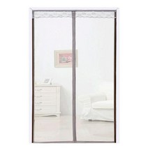 SKANDSALO 출입구 붙이는 모기장 방충망 방 문 창문 자석 자동 방충 커튼 문발 바란스 부착, 140x220+커피+라이트그레이퓨어샤인