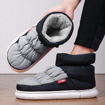 스노우보드부츠 따뜻한 커플 가정 실내 야외 방수 여성 면 슬리퍼 봉제 빵 남성 슬립온 신발 스노우 부츠, 20 812-Black_04 42-43