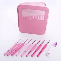아유디 핑크코바늘 세트 대형 4호-10호 2.5mm-6.0mm 사이즈 케이스세트 코바늘세트