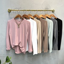 럭키567 / 1+1 기모 7컬러 라운드 데일리 스판티셔츠