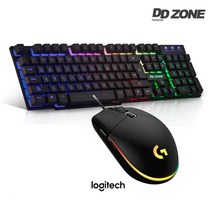 DDZONE K-350 LED 키보드 + 로지텍 G102 Lightsync 유선 게이밍 세트