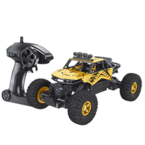 어린이용 RC 클라이밍 카 장난감 모델 1:14 4WD RC 스프레이 라이트 리모컨 오프로드 차량, 노란색