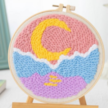 101도 취미 펀치니들 DIY 펀칭자수 punch needle, TK11 핑크초승달