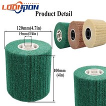 Loonpon-스테인레스 스틸 연마 드럼 버니싱 휠 120x100x19mm 금속 나일론 와이어 폴리시 브러시 롤러 도구, 01 40grit