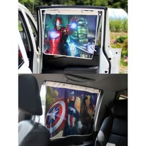 어린이 뒷자석 햇빛보호 자동차 커튼 블라인드 차가림막 올란도 미니쿠퍼, 1개, 아이언맨