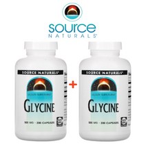 (1+1) 소스내츄럴스 Glycine 글리신 푹잠 아미노산 아데노신 삼인산 500mg 200캡슐 2팩
