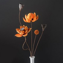 인조 나무 자연 말린 압착 연꽃 1 세트 수제 수련 꽃 지점 장식 홈 거실 테이블, 04 D_01 1 set no vase