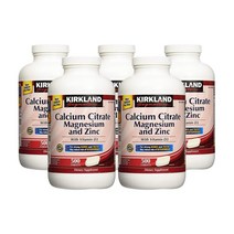 커클랜드 [5개 SET] 칼슘 시트레이트 마그네슘 아연 비타민 D3 500정 (타블렛) Kirkland Calcium Citrate Magnesium and Zinc Vitamin 500tab, 1개