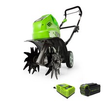 그린웍스 G-MAX 40V 충전식 경작기 관리기 배토기 배터리 충전기 포함, 단품