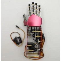 로봇팔 5dof 로봇 손다섯 손가락빨강금속 조작 팔미니 생체 공학 그리퍼 diy, 오른손