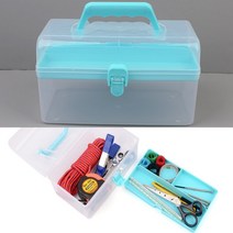 투명 소형 공구함 문구 수공예 수납 21.5X12.2X12.3CM