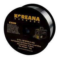 코리아나 논가스 용접기 와이어 용접봉 0.9파이 1kg K-308 스텐용 스테인리스 스테인레스, 1개