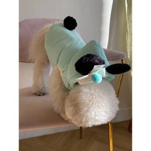 더행복하개 강아지옷 미키미니 리본 패딩 곰 패딩 조끼(2color), 민트