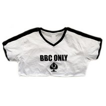 SpadesCastleBBC Only 크롭 브이넥 링거 QoS 심볼 포함 레드-화이트., White-black