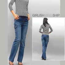 임부용청바지 허리조절밴딩 워싱데님 부츠컷 면스판 임산부 임부복 임부바지