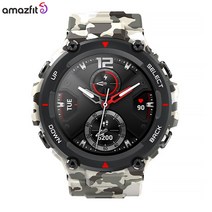군인고도계시계 등산 단장 한 Amazfit T rex T-rex Smartwatch 제어 음악 5ATM 스마트 워치 GPS/GLONASS 20 일 배터리 수명 MIL-STD, 04 Camo Green