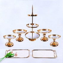 케이크스탠드 3단 2단 트레이 디저트 전기 도금 금속 크리스탈 케이크 스탠드 세트 웨딩 생일 파티 컵케이크 플레이트 랙 디스플레이 로트당 1 개-14 개296695, 7pcs