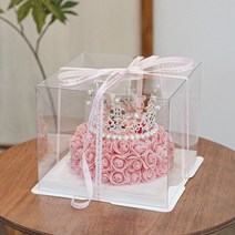 나루플랜트 티아라 조화플라워 케이크, 핑크