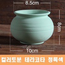 컬러 토분(항아리형/청록색) 화분 미니토분 다육이 테라코타 수입도매, 1개
