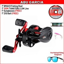 오리지널 아부가르시아 블랙 Max3 베이트 캐스팅 낚시 릴 5BB 6.4:1 202g 최대 드래그 8kg 바닷물 태클, 오른손, B3 Reel100M 타나토루