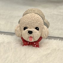 다다룸 리본푸들 강아지석고방향제 애견 차량용 자석용 선물 퇴사 기업 돌 답례품 반려견, 클린코튼