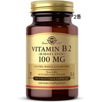 Solgar 솔가 비타민B2 리보플라빈 100mg 100캡슐, 100개, 2통