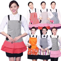 AE130 프릴 앞치마 레이스 집들이 선물 어린이집, S, AE130 검정체크+빨강도트S