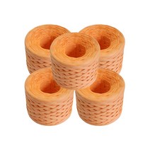 오키도키공방 뜨개실 종이실 라피아실 칼라끈 90m 95g X 5개, 10_G18 오렌지색 X 5개