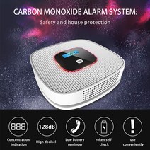LCD CO 일산화탄소 가스 알람 센서 중독 연기 테스터 감지기, 02 2pcs