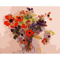모모픽스페인팅 DIY명화그리기 I24 라울뒤피 아네모네 40x50cm 물감2배