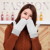 벙어리장갑 사랑스러운 여성 겨울 니트 양모 두꺼운 캐시미어/벨벳 검은 장갑 귀여운 핑거리스 솔리드 Guantes L83, [01] 싱글 사이즈, [02] A Pink