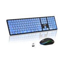EDJO 무선 키보드 마우스 7 컬러 백릿 이팩트 Transparent Keycap Quiet 라이트 업 울트라-Thin 충전식 콤보 컴퓨터 Mac PC 노트북 랩탑 크롬북